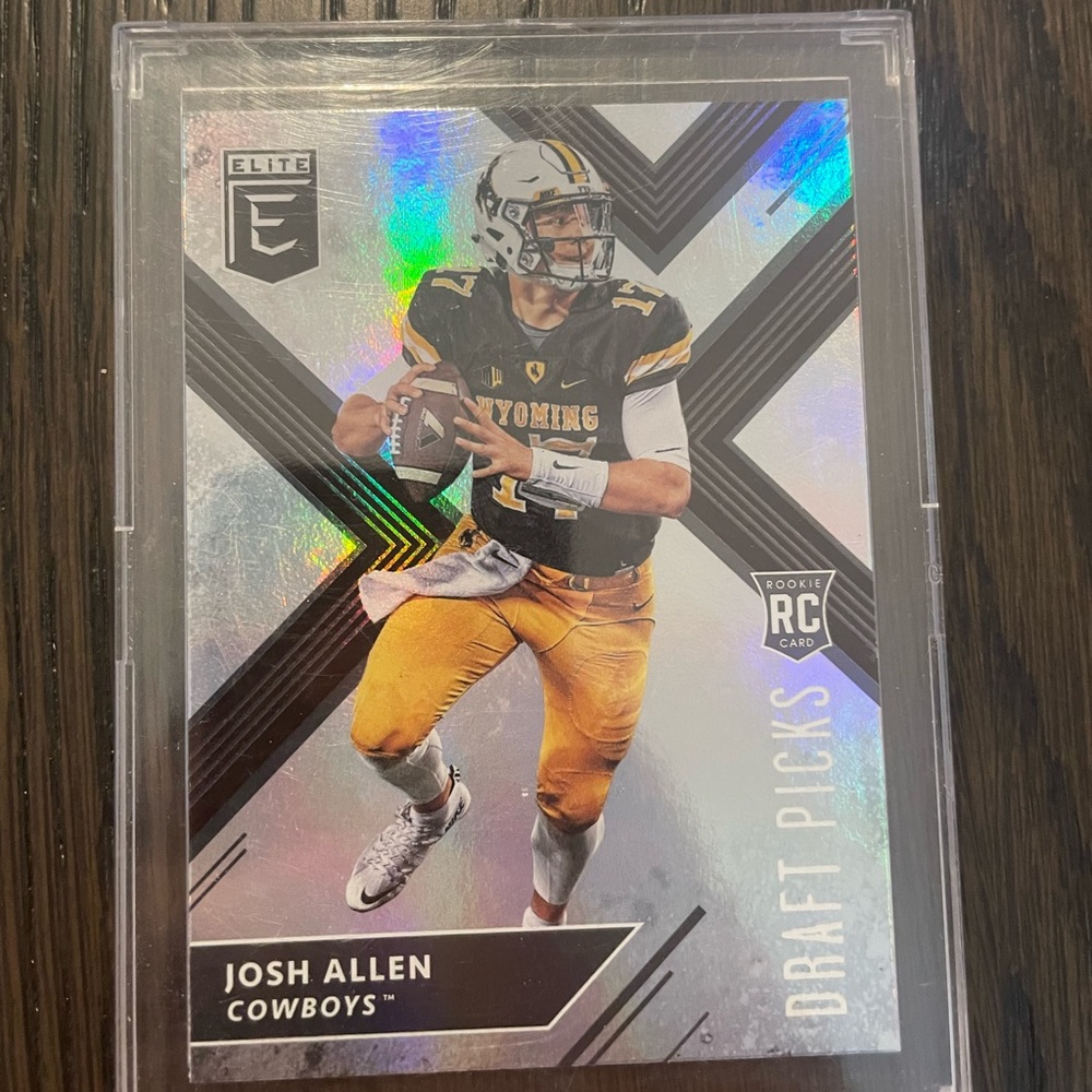 Josh Allen panini rookie elite 2018 in case in grey condition.